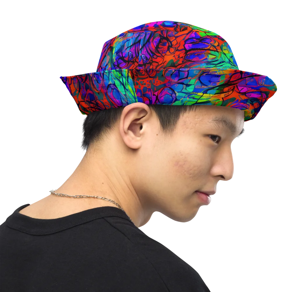 Fluorescent Reverie on Reversible Bucket Hat — Right Outside