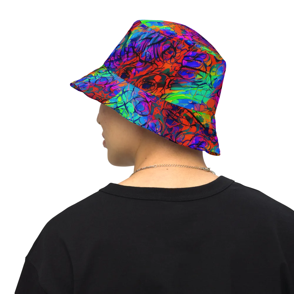 Fluorescent Reverie on Reversible Bucket Hat — Back Inside