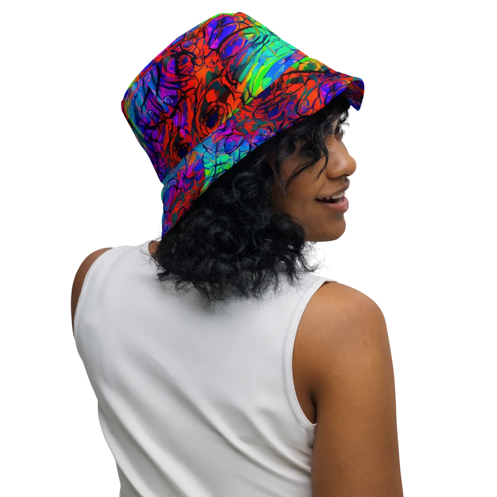 Fluorescent Reverie on Reversible Bucket Hat — Right Outside