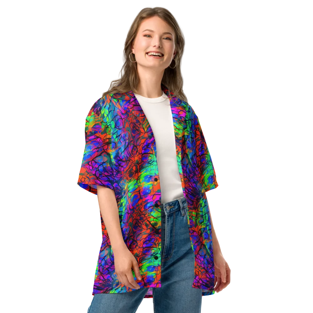 Fluorescent Reverie on Button Shirt — Front