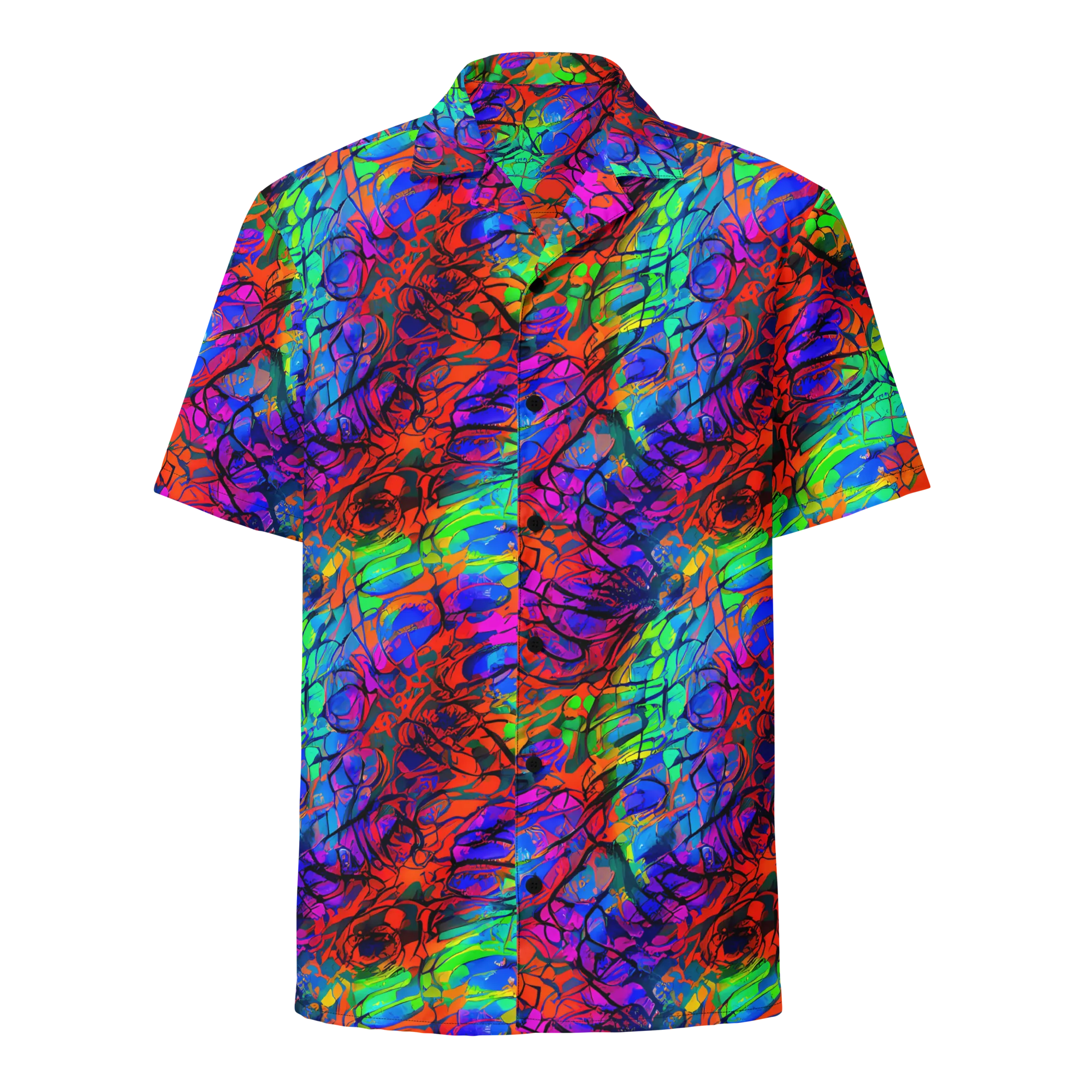 Fluorescent Reverie on Button Shirt — Front