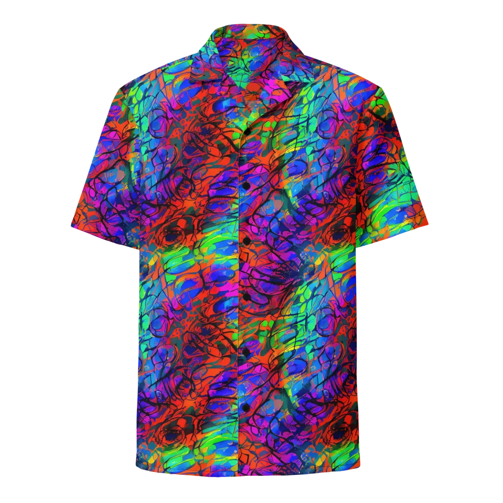 Fluorescent Reverie on Button Shirt — Front