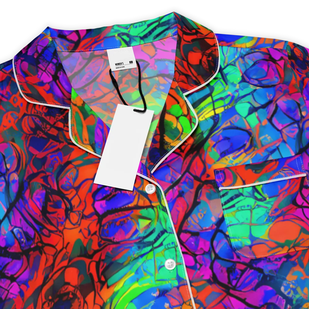 Fluorescent Reverie on Women's Short Sleeve Pajama Top — Product details