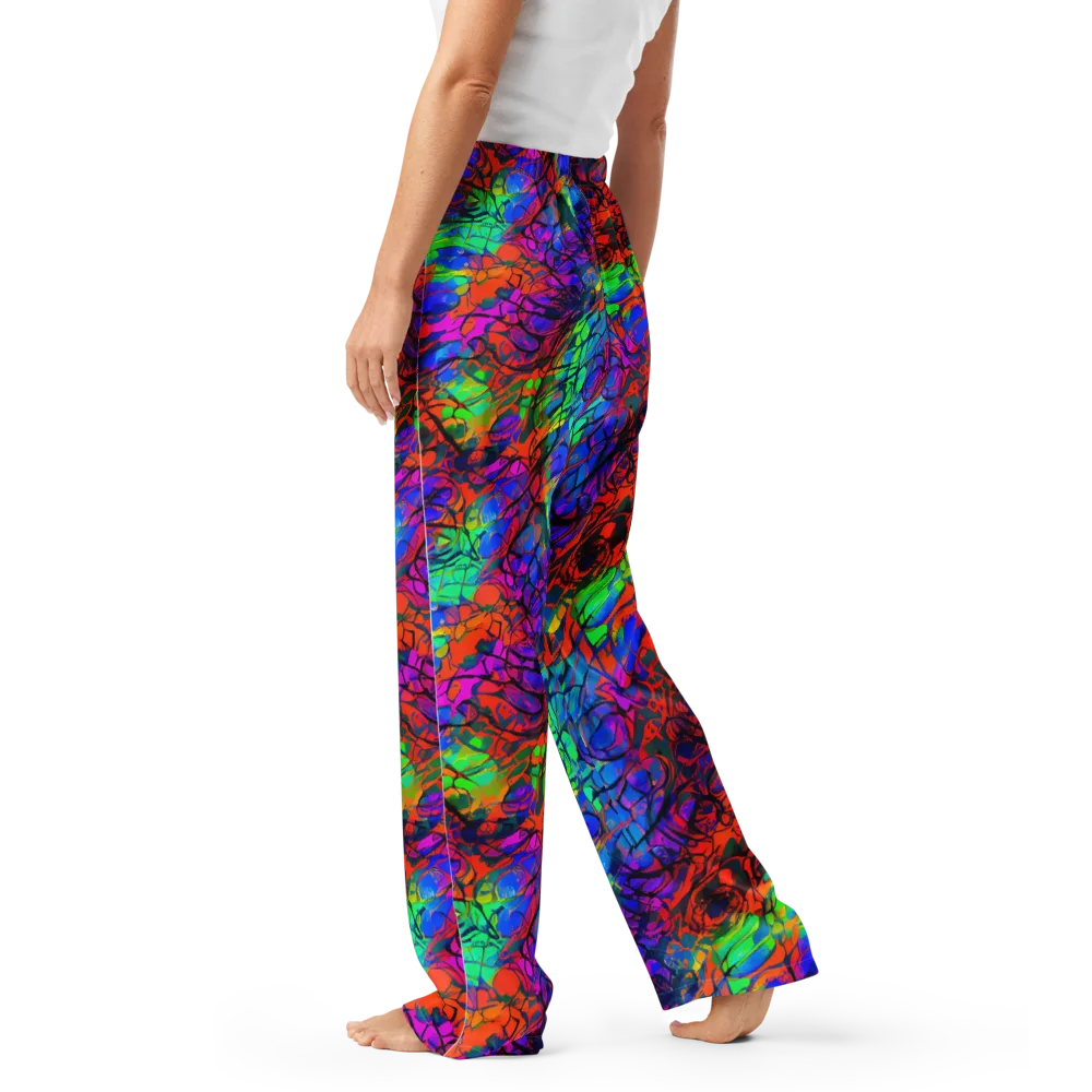 Fluorescent Reverie on Women's Pajama Pants — Left