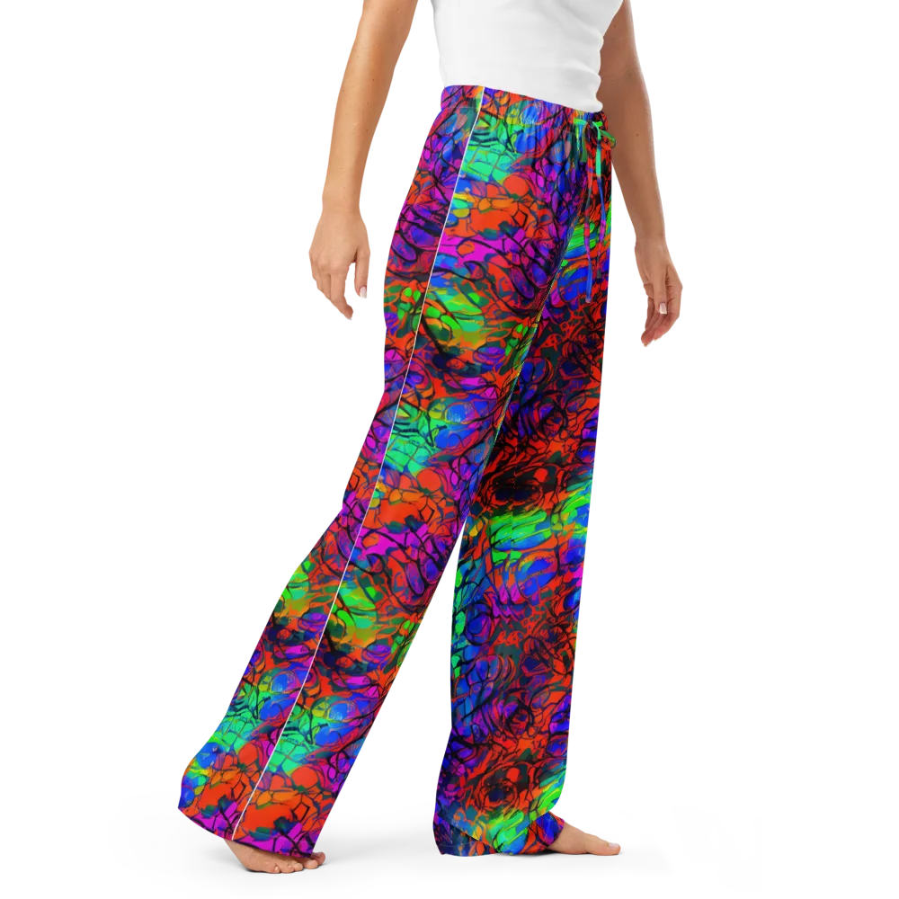 Fluorescent Reverie on Women's Pajama Pants — Right Front