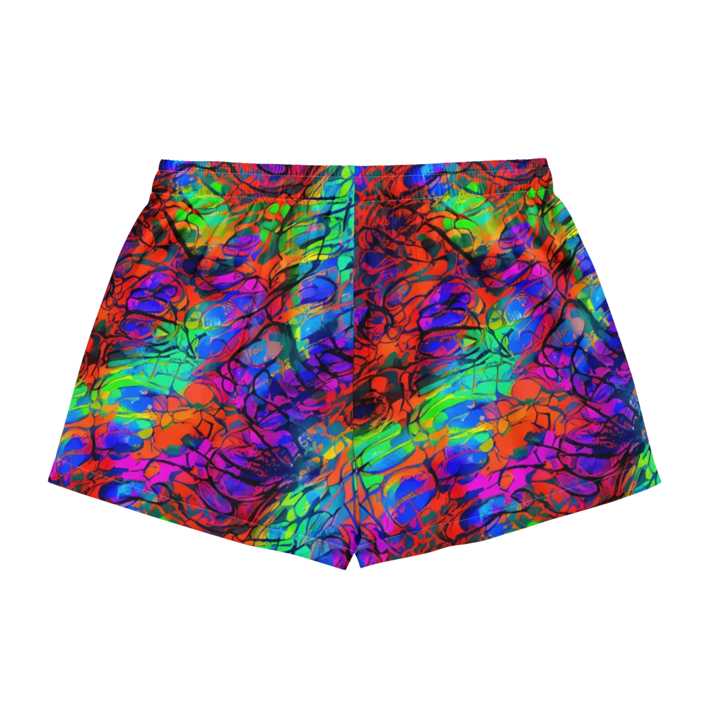 Fluorescent Reverie on Women's Pajama Shorts — Back