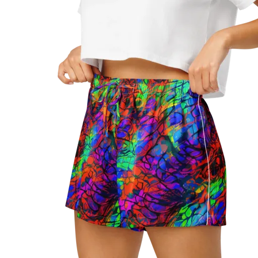 Fluorescent Reverie on a Women's Pajama Shorts