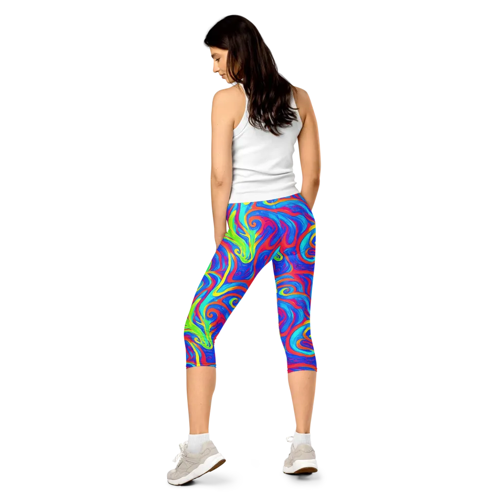 Candy Cyclone on Capri Leggings — Back