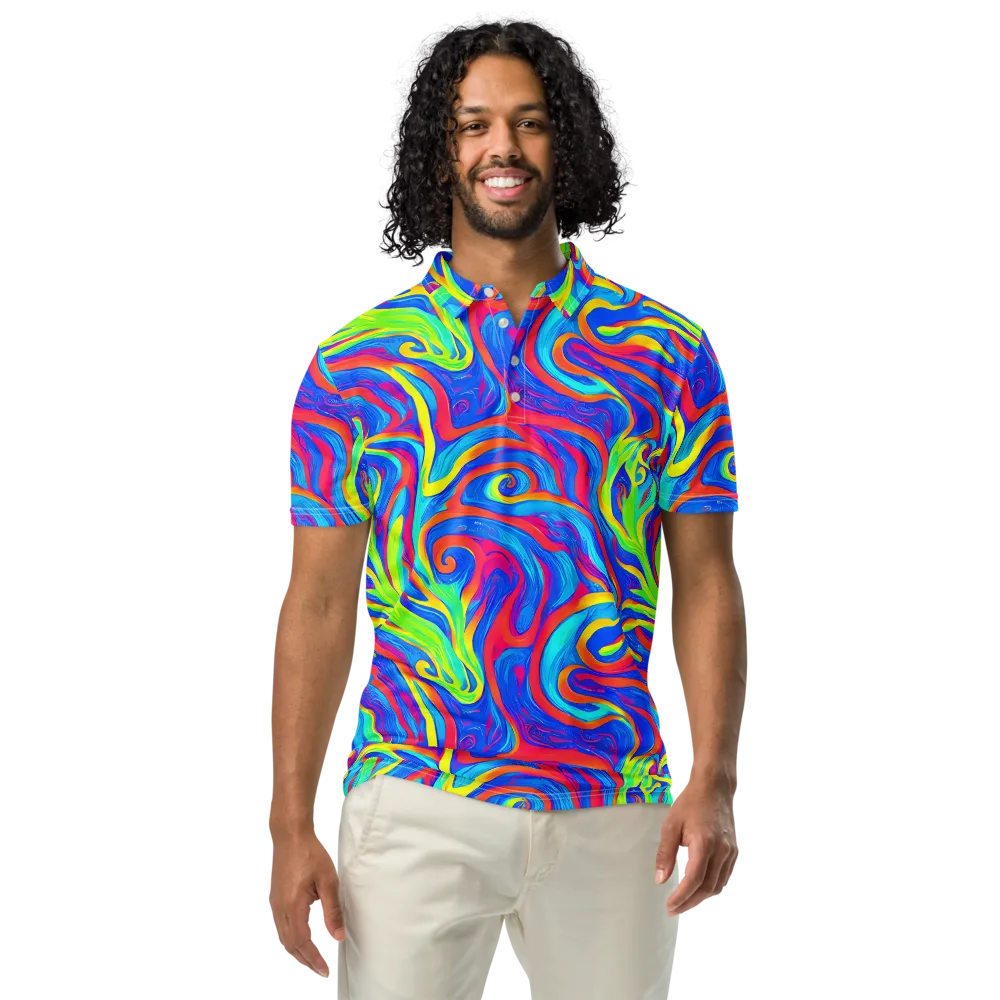 Candy Cyclone on Men's Slim Fit Polo Shirt — Front