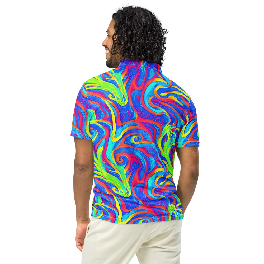 Candy Cyclone on Men's Slim Fit Polo Shirt — Back