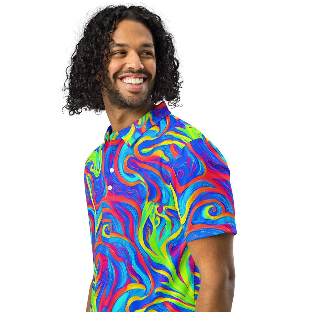 Candy Cyclone on Men's Slim Fit Polo Shirt — Left Front