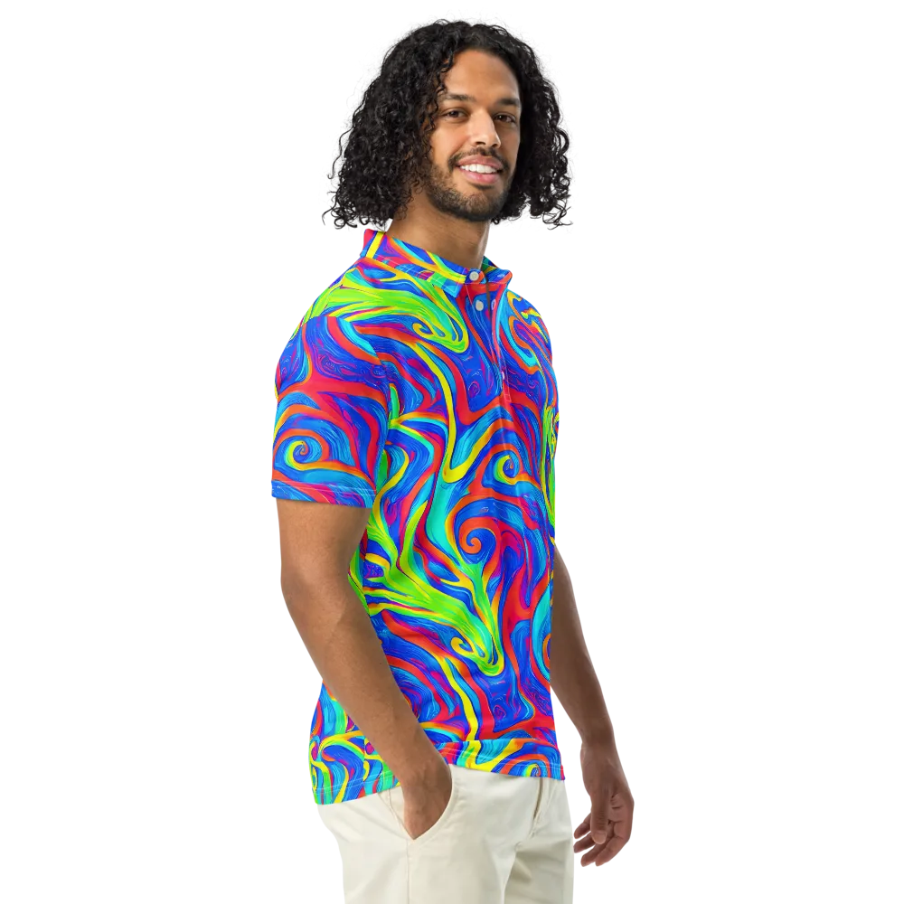 Candy Cyclone on Men's Slim Fit Polo Shirt — Right Front