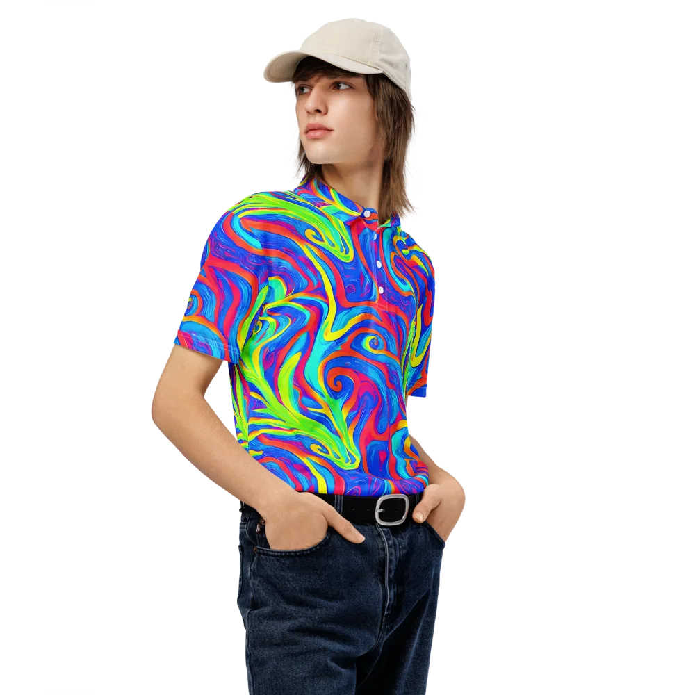 Candy Cyclone on Men's Slim Fit Polo Shirt — Right Front