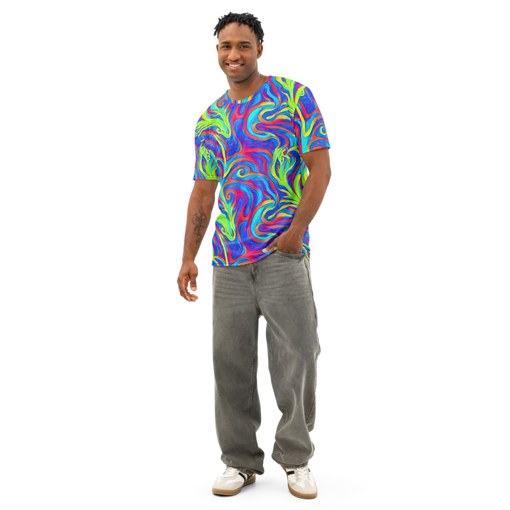 Candy Cyclone on Men's Cotton Crew Neck T-Shirt — Front