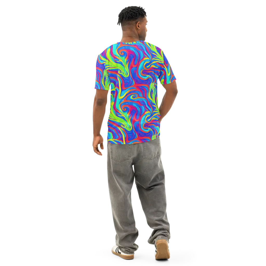 Candy Cyclone on Men's Cotton Crew Neck T-Shirt — Back