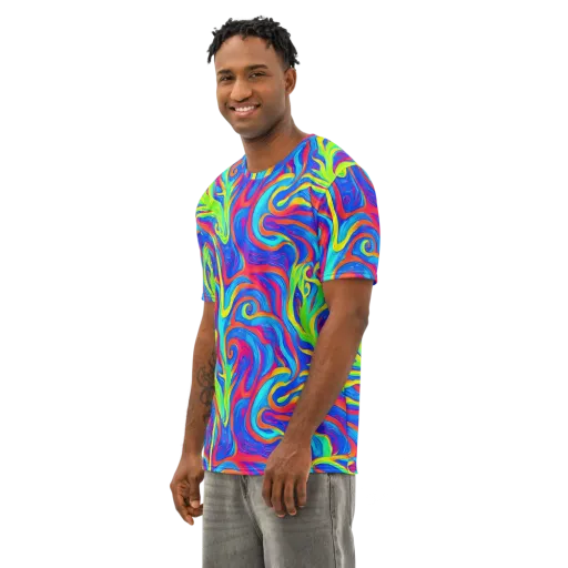Candy Cyclone on a Men's Cotton Crew Neck T-Shirt