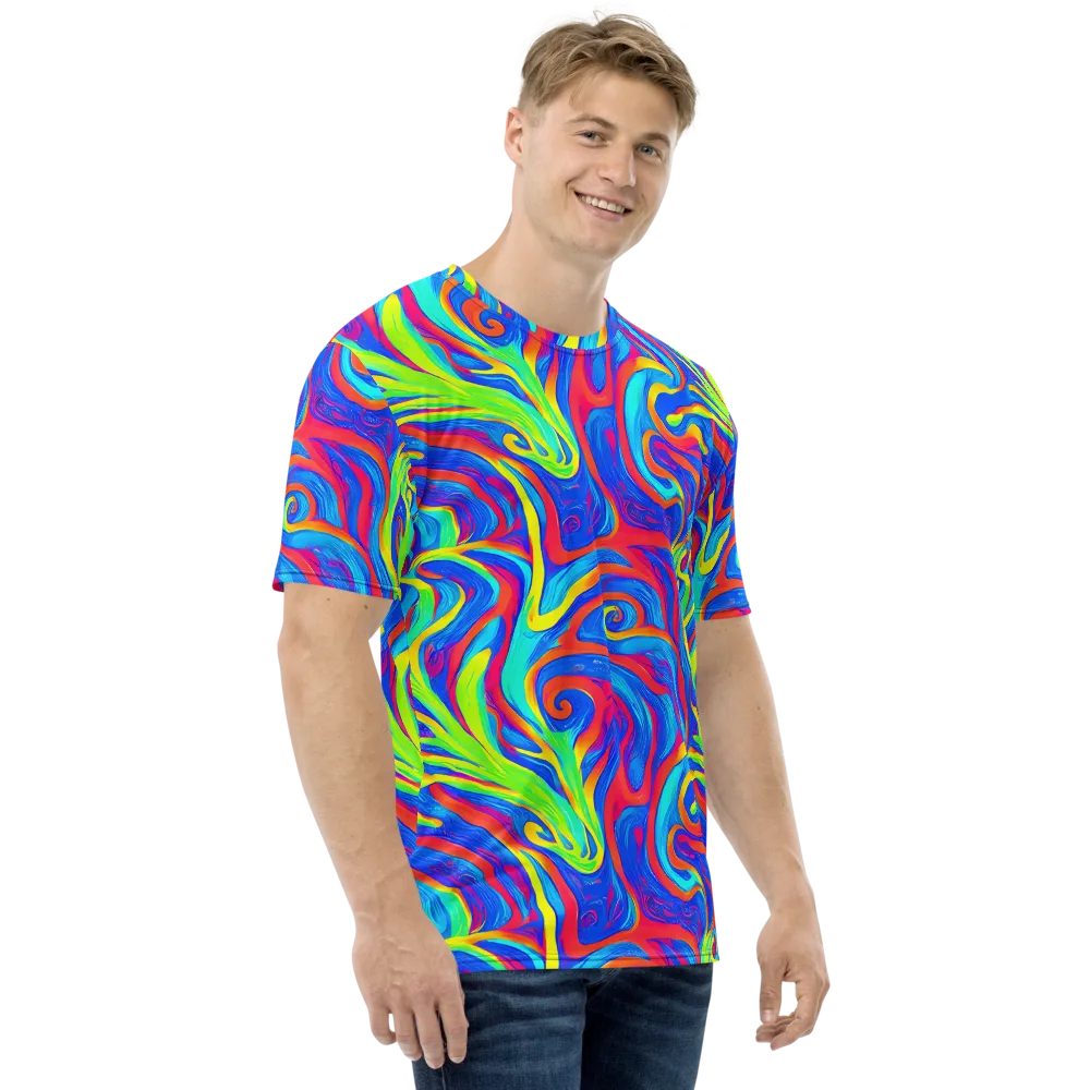 Candy Cyclone on Men's Crew Neck T-Shirt — Right