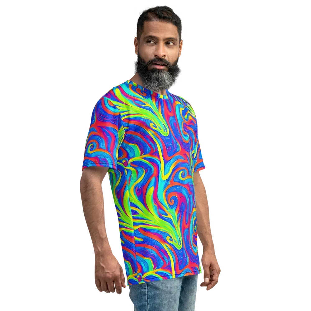 Candy Cyclone on Men's Crew Neck T-Shirt — Right