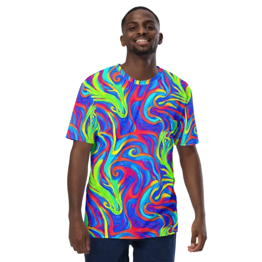 Candy Cyclone on a Men's Crew Neck T-Shirt