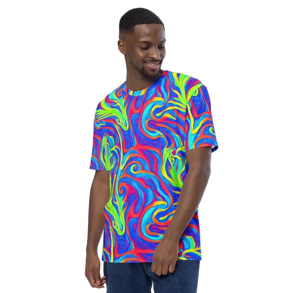 Candy Cyclone on Men's Crew Neck T-Shirt — Left