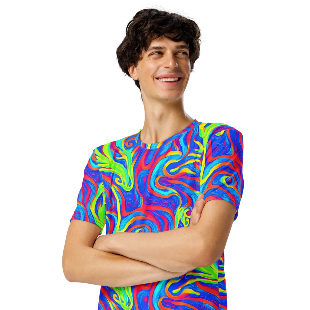 Candy Cyclone on Men's Crew Neck T-Shirt — Left Front