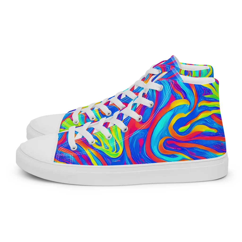 Candy Cyclone on Men's High Top Canvas Shoes — Left