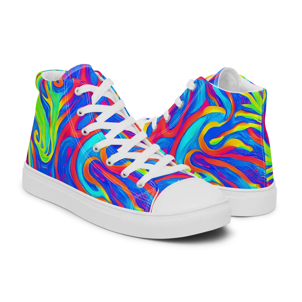 Candy Cyclone on Men's High Top Canvas Shoes — Right