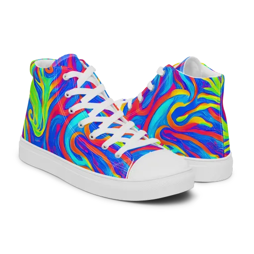 Candy Cyclone on a Men's High Top Canvas Shoes