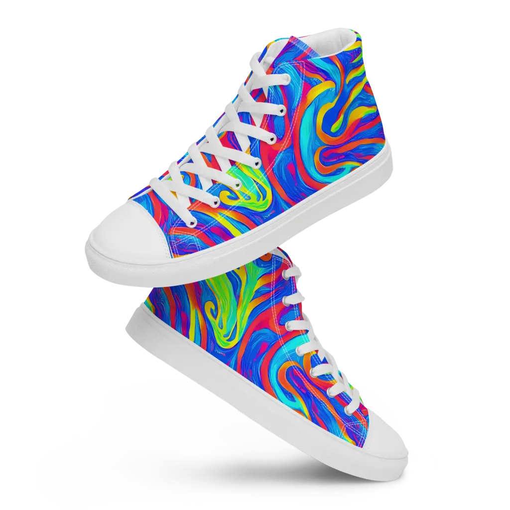 Candy Cyclone on Men's High Top Canvas Shoes — Front