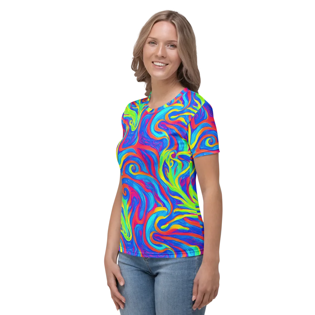 Candy Cyclone on Women's Crew Neck T-Shirt — Left