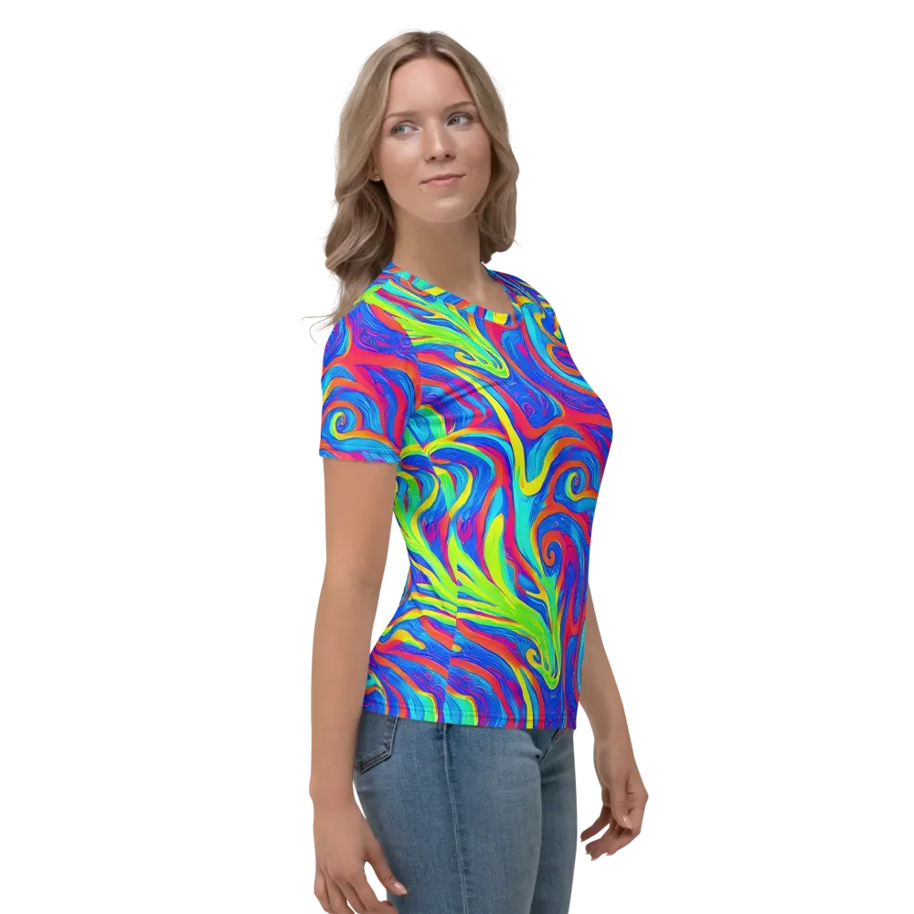 Candy Cyclone on Women's Crew Neck T-Shirt — Right