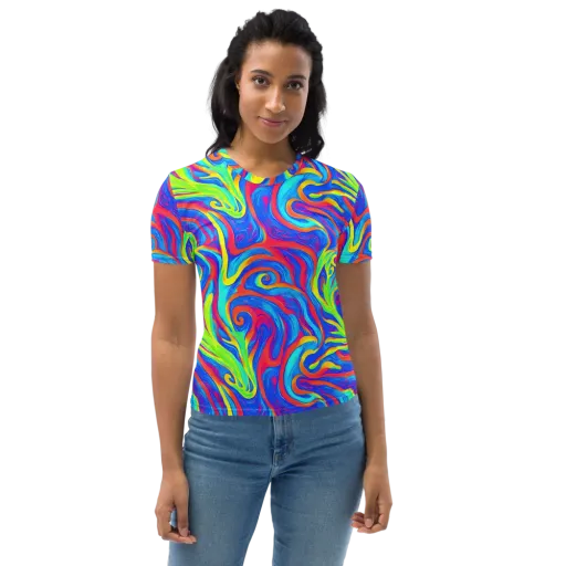 Candy Cyclone on a Women's Crew Neck T-Shirt