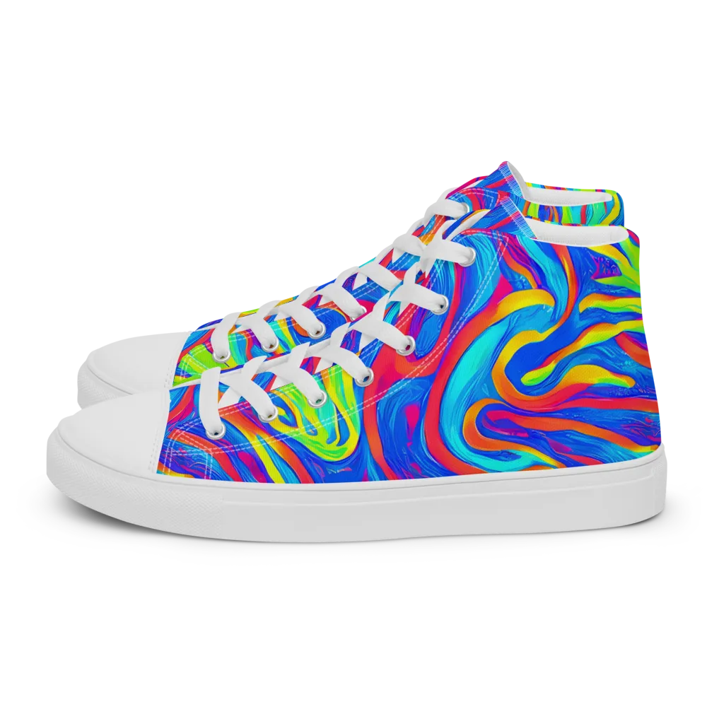 Candy Cyclone on Women's High Top Canvas Shoes — Left