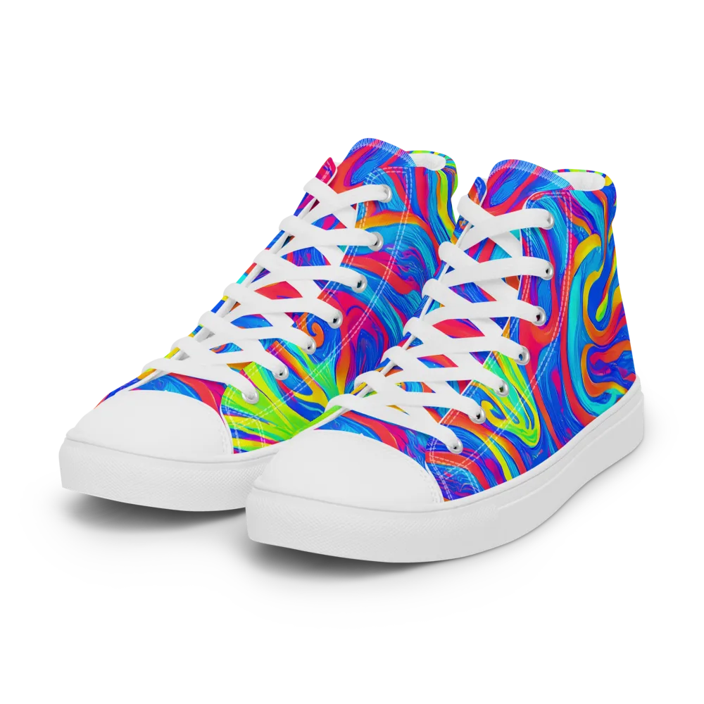Candy Cyclone on Women's High Top Canvas Shoes — Left Front