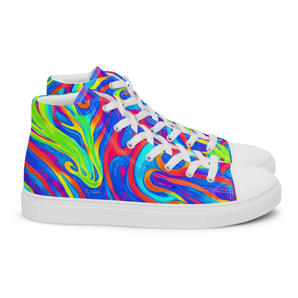 Candy Cyclone on Women's High Top Canvas Shoes — Right