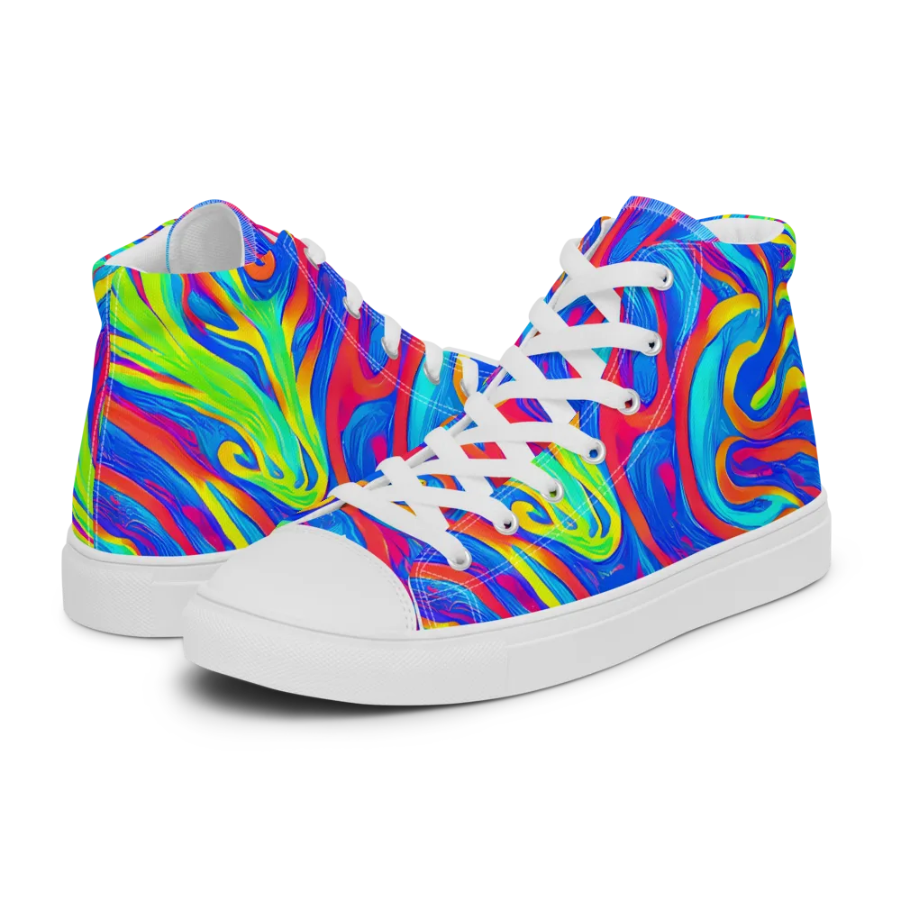 Candy Cyclone on Women's High Top Canvas Shoes — Left