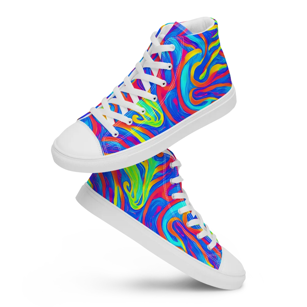 Candy Cyclone on Women's High Top Canvas Shoes — Front
