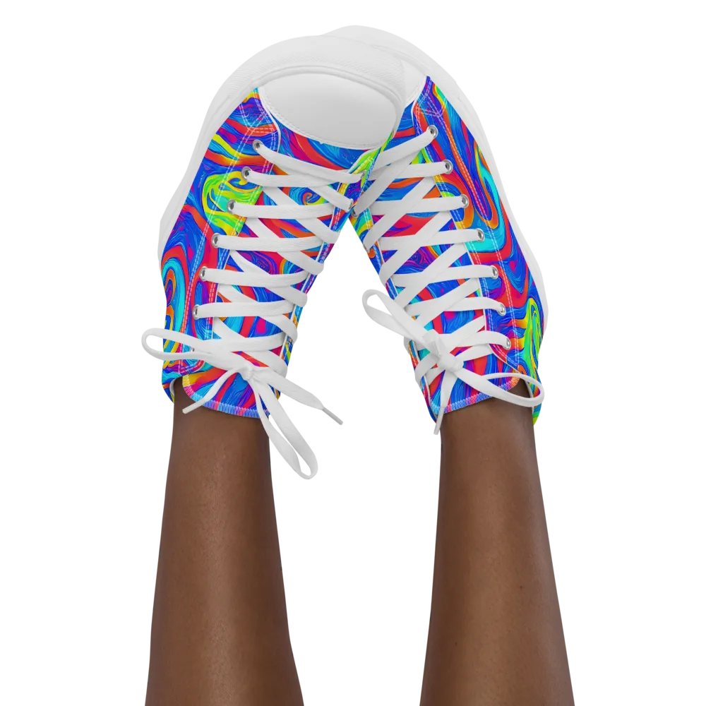 Candy Cyclone on Women's High Top Canvas Shoes — Front
