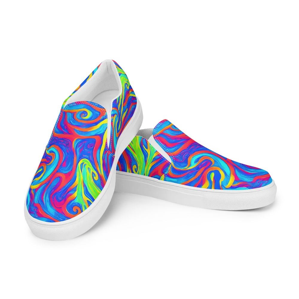 Candy Cyclone on Men's Slip-On Canvas Shoes — Left Front