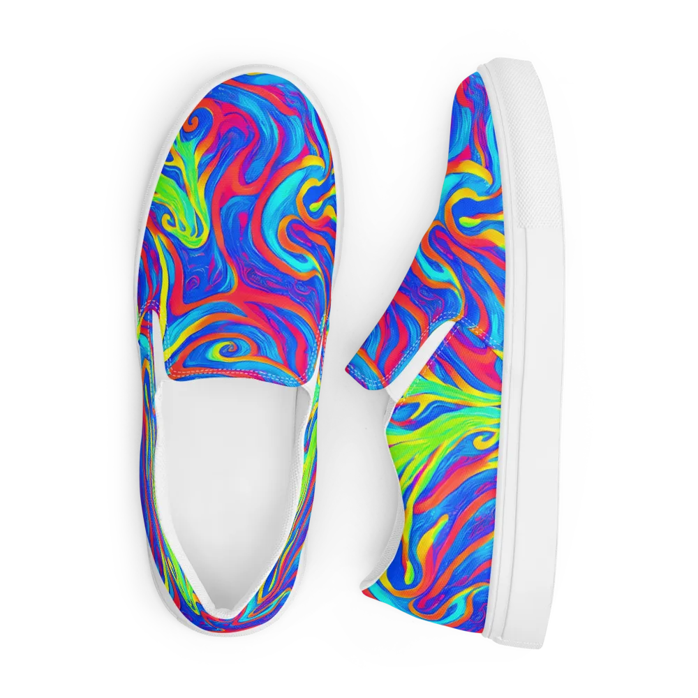 Candy Cyclone on Men's Slip-On Canvas Shoes — Front