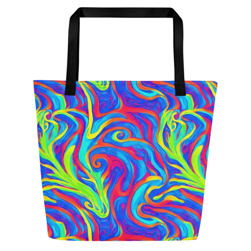Candy Cyclone on a Large Tote Bag W/ Pocket