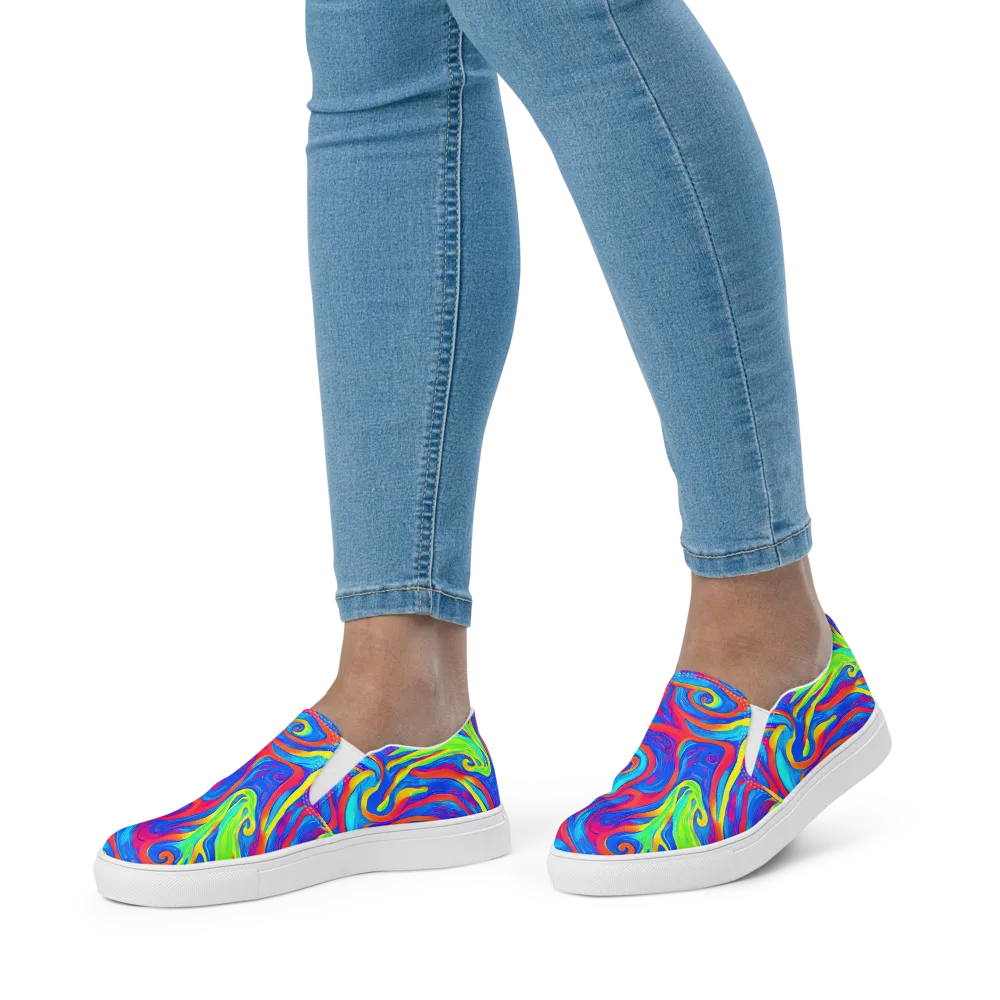 Candy Cyclone on Women's Slip-On Canvas Shoes — Front