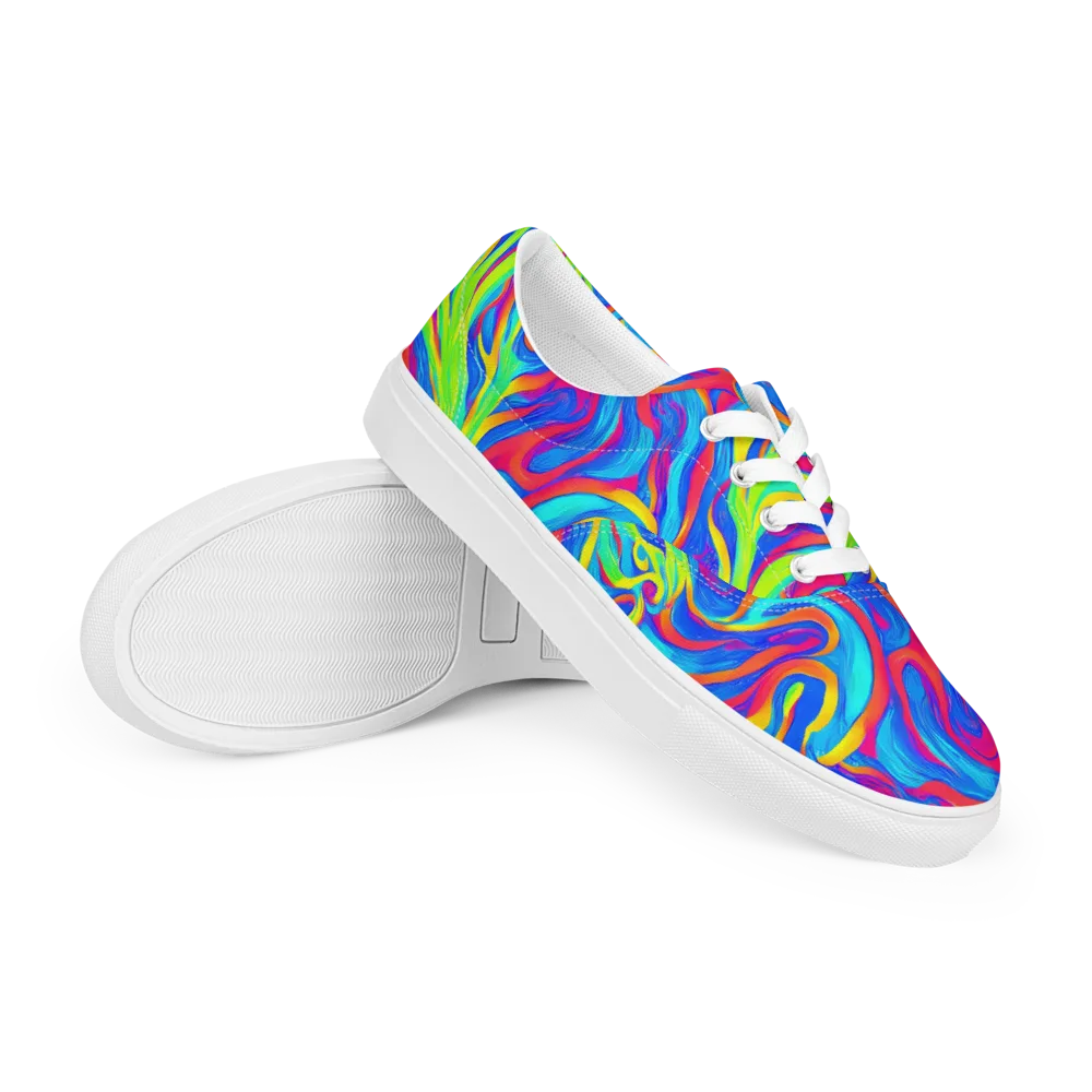 Candy Cyclone on Men's Lace-Up Canvas Shoes — Right Front