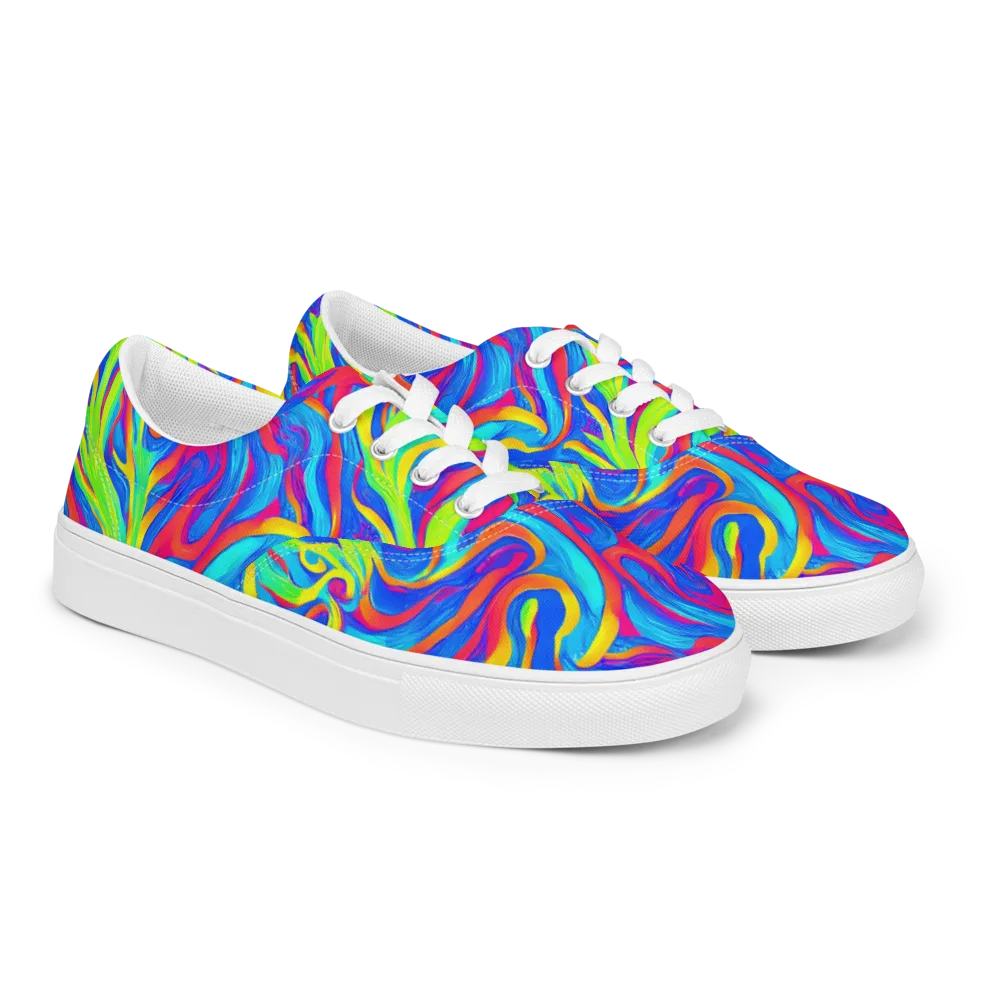 Candy Cyclone on Men's Lace-Up Canvas Shoes — Right Front