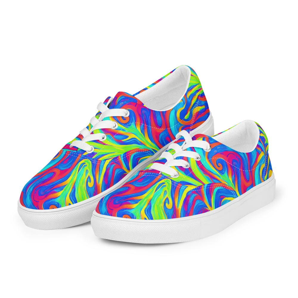 Candy Cyclone on Men's Lace-Up Canvas Shoes — Left Front