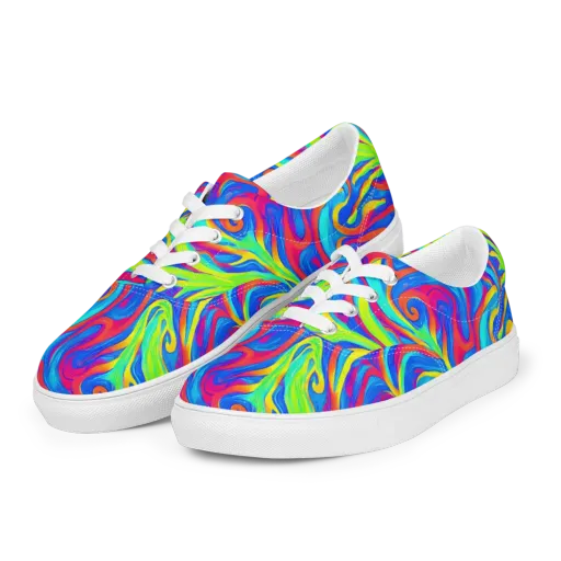Candy Cyclone on a Men's Lace-Up Canvas Shoes