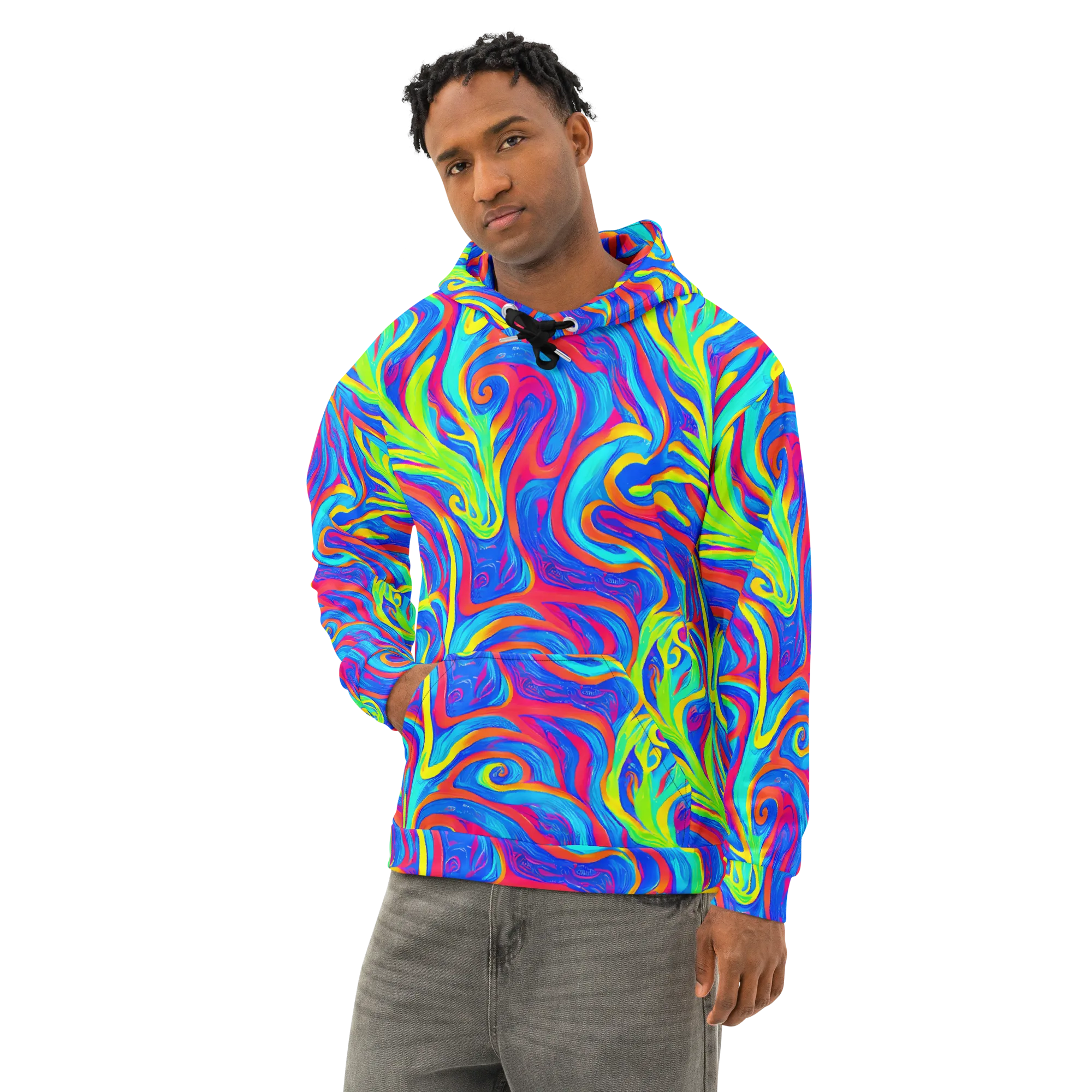 Candy Cyclone on Cotton Hoodie — Left Front