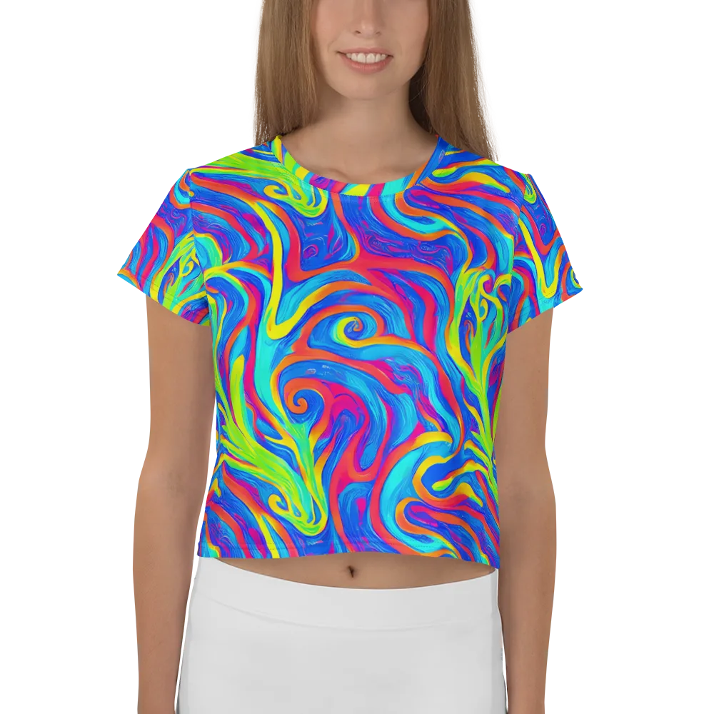 Candy Cyclone on Crop Tee — Front