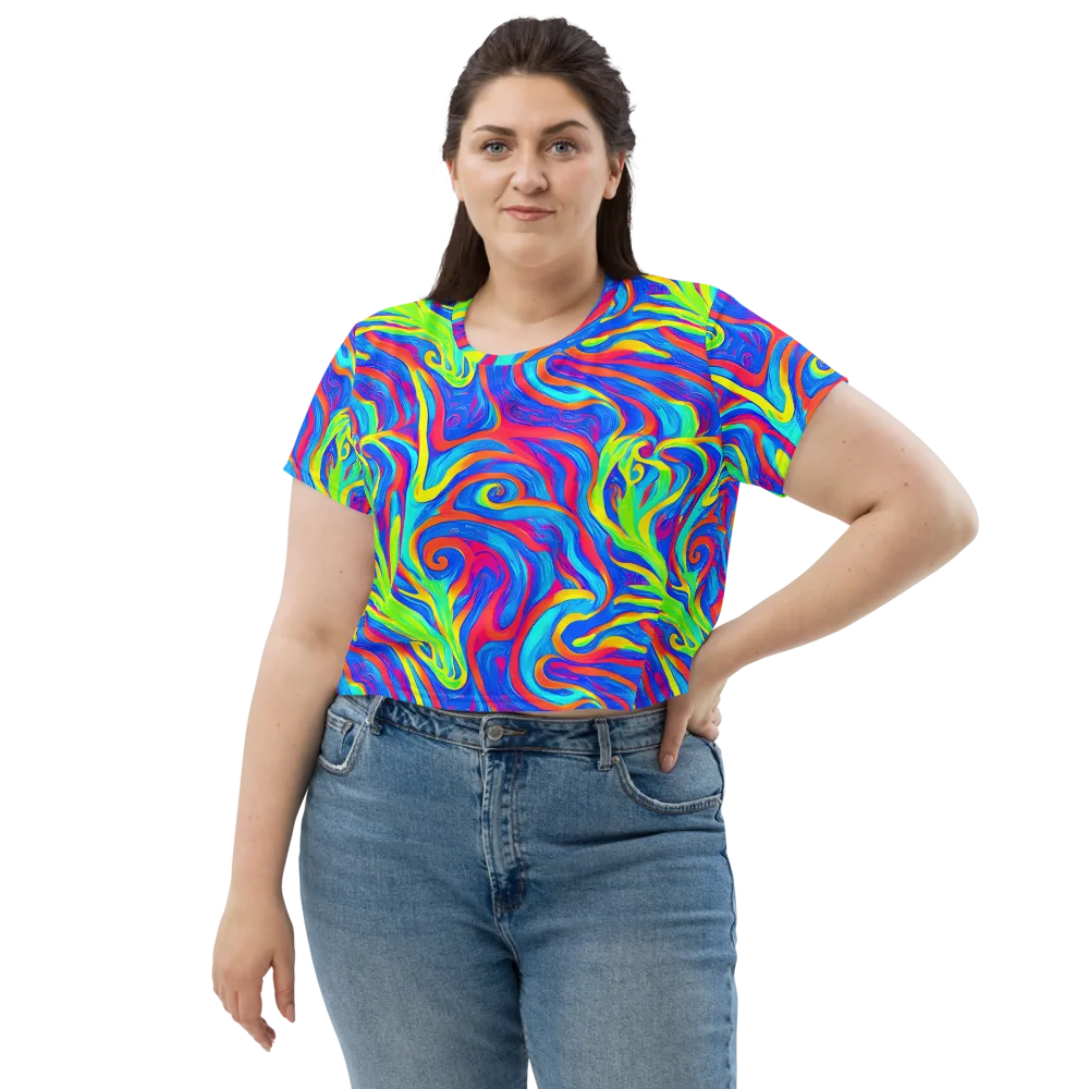 Candy Cyclone on Crop Tee — Front