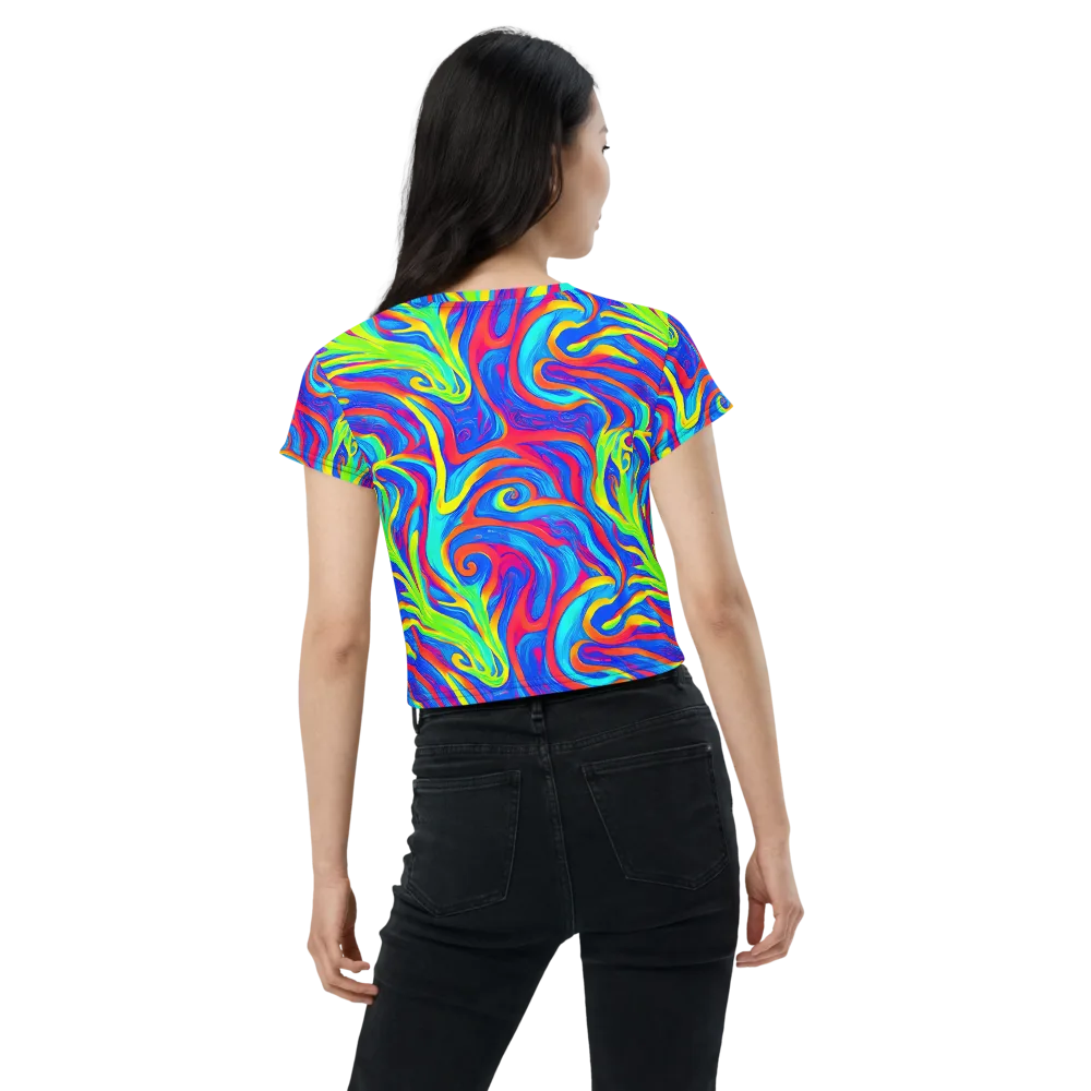 Candy Cyclone on Crop Tee — Back